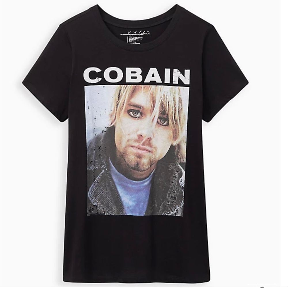 TORRID WOMEN’S CLASSIC FIT CREW TEE - KURT COBAIN BLACK SIZE 4X NWT